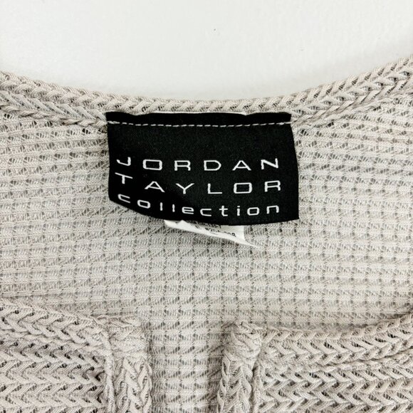 JORDON TAYLOR Mesh Swimsuit Cover Up Top Small Resort Wear Silver Taupe - Picture 4 of 7